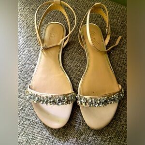 Badgley Mischka Flat Jeweled Sandals